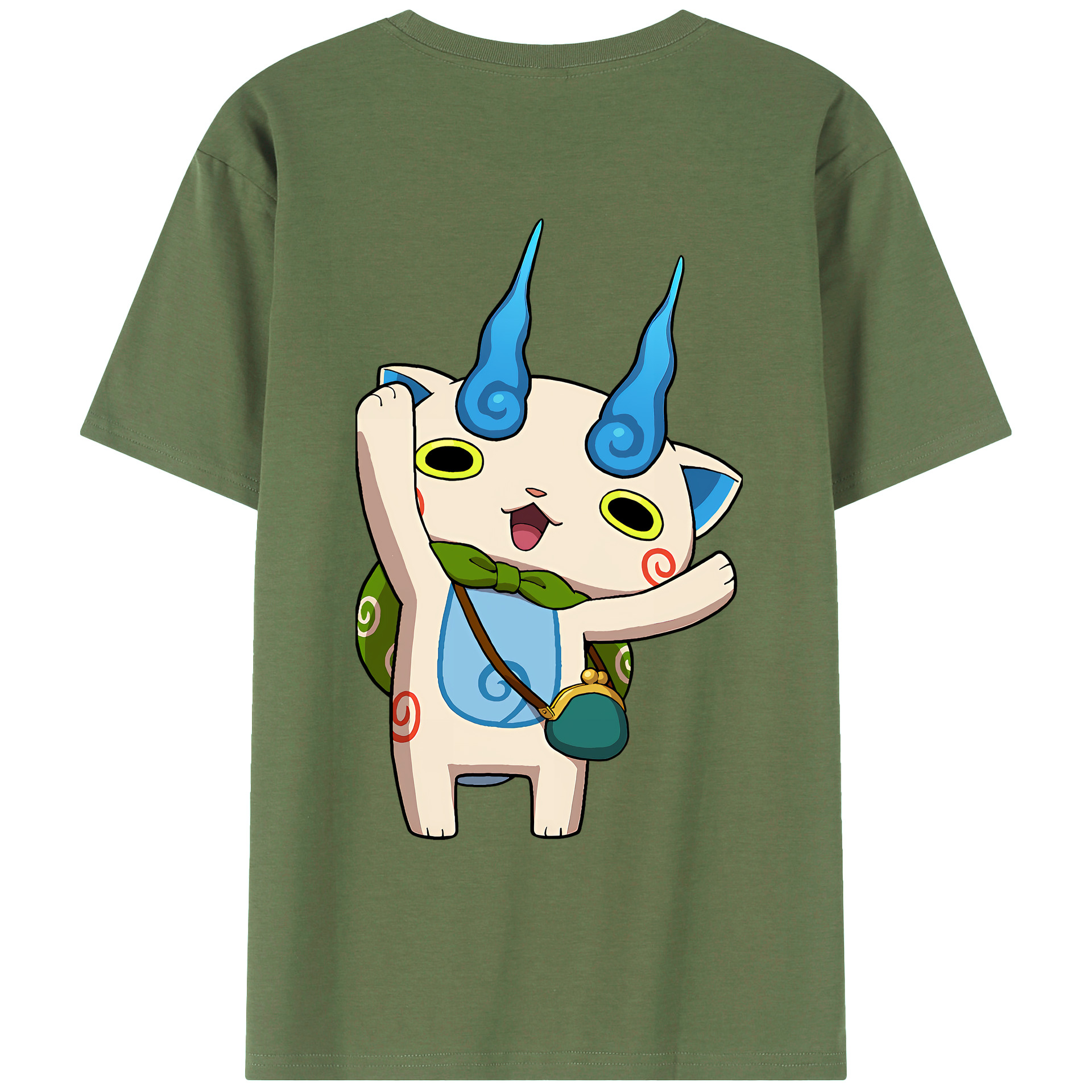 （画像用） 妖怪ウォッチ Yo-kai Watch 綿100％ メンズ半袖Tシャツ（バックプリント） 通気性